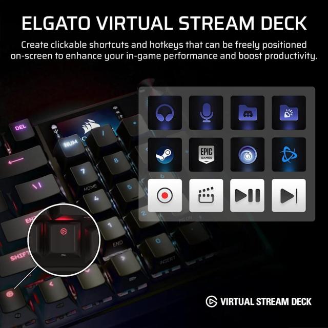 Геймърскa механична клавиатура Corsair Vanguard Pro 96 Hall Effect, Corsair MGX V2 суичове, подсветка, LCD екран, черна, USB