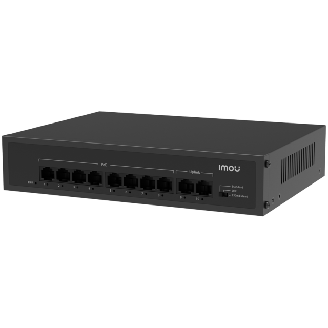 Суич IMOU SF110P, 8x PoE 10/100, 2x uplink 10/100