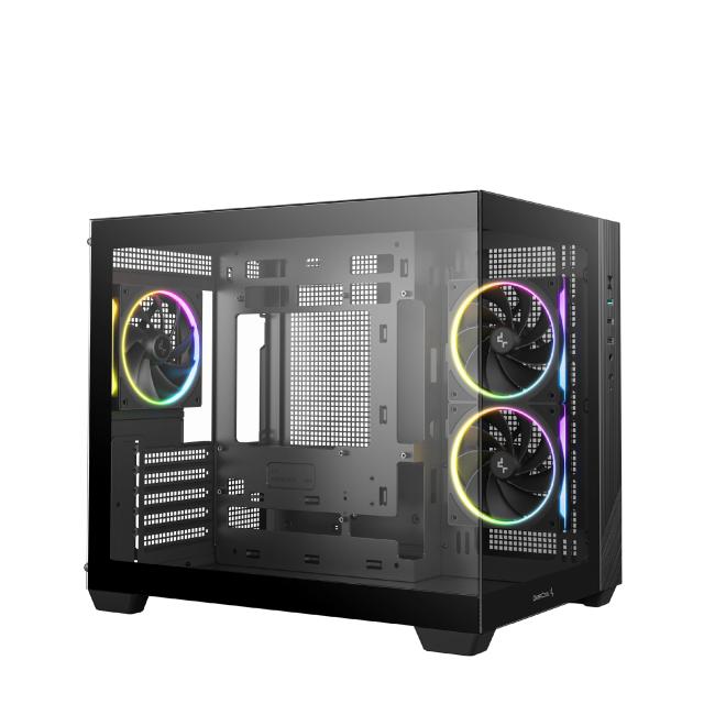 Кутия за компютър DeepCool CG330 3F ARGB Black, Mini Tower, 1x USB 3.0, 2x USB 2.0, 1x HD Audio, mATX, Mini-ITX