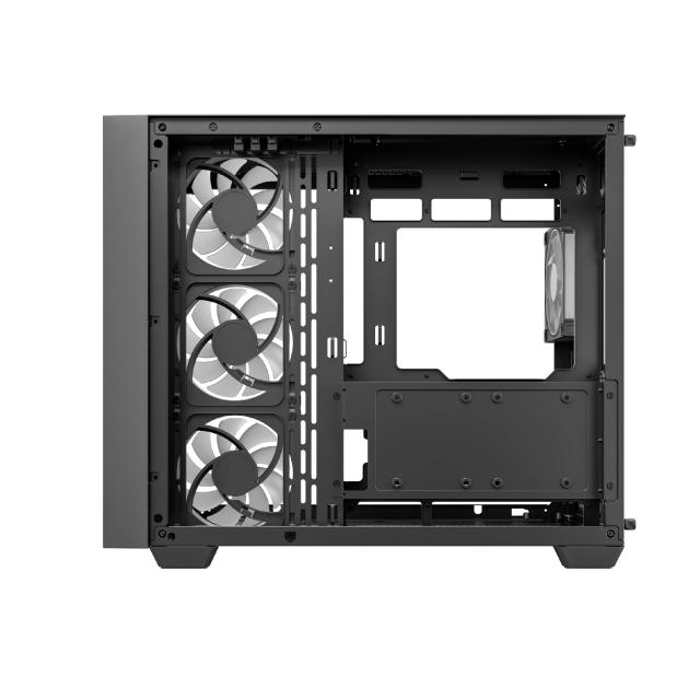 Кутия за компютър DeepCool CG530U 4F ARGB Black, Middle Tower, 1x USB Type-C, 2x USB 3.0, 1x HD Audio, ATX, mATX, Mini-ITX