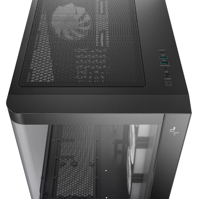 Кутия за компютър DeepCool CG530U 4F ARGB Black, Middle Tower, 1x USB Type-C, 2x USB 3.0, 1x HD Audio, ATX, mATX, Mini-ITX