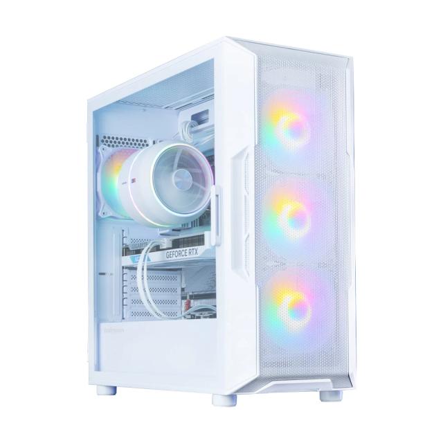 Кутия за компютър Zalman I3 NEO V2 RGB White, Middle Tower, 1x USB Type-C, 1x USB 3.0, 1x HD Audio, ATX / mATX / Mini-ITX