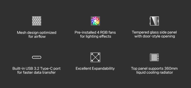 Кутия за компютър Zalman I3 NEO V2 RGB White, Middle Tower, 1x USB Type-C, 1x USB 3.0, 1x HD Audio, ATX / mATX / Mini-ITX