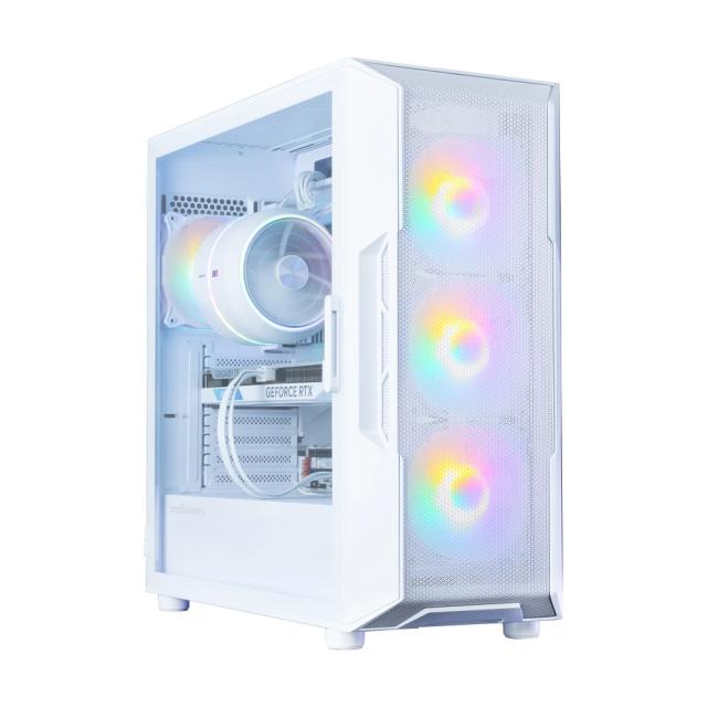 Кутия за компютър Zalman I3 NEO V2 RGB White, Middle Tower, 1x USB Type-C, 1x USB 3.0, 1x HD Audio, ATX / mATX / Mini-ITX