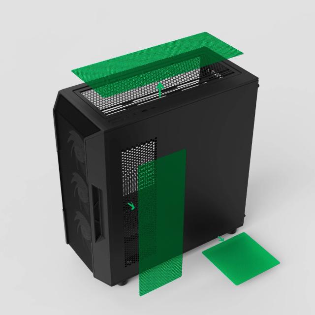 Кутия за компютър Zalman I3 NEO V2 RGB Black, Middle Tower, 1x USB Type-C, 1x USB 3.0, 1x HD Audio, ATX / mATX / Mini-ITX