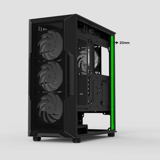 Кутия за компютър Zalman I3 NEO V2 RGB Black, Middle Tower, 1x USB Type-C, 1x USB 3.0, 1x HD Audio, ATX / mATX / Mini-ITX