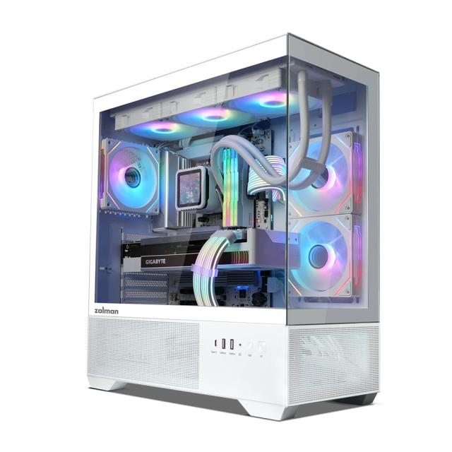 Кутия за компютър Zalman Chronix V2 A-RGB White, Middle Tower, 1x USB Type-C, 1x USB 3.0, 1x USB 2.0, 1x HD Audio, ATX / mATX / Mini-ITX