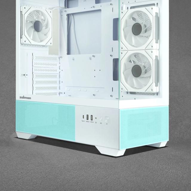 Кутия за компютър Zalman Chronix V2 A-RGB White, Middle Tower, 1x USB Type-C, 1x USB 3.0, 1x USB 2.0, 1x HD Audio, ATX / mATX / Mini-ITX