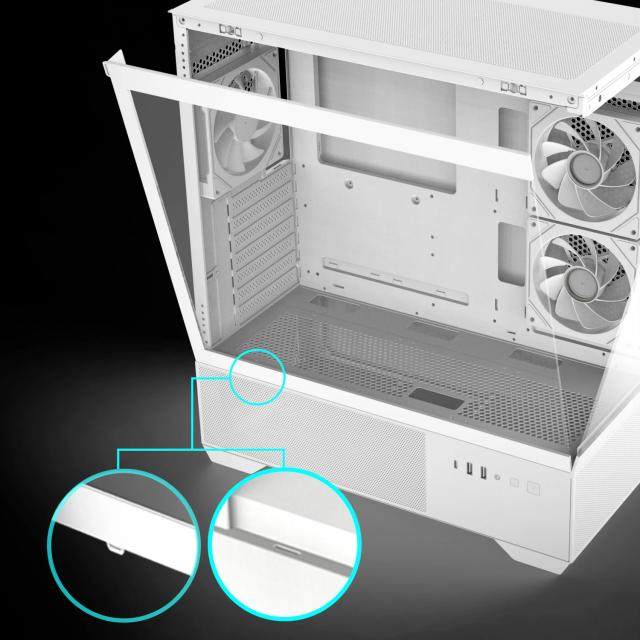 Кутия за компютър Zalman Chronix V2 A-RGB White, Middle Tower, 1x USB Type-C, 1x USB 3.0, 1x USB 2.0, 1x HD Audio, ATX / mATX / Mini-ITX