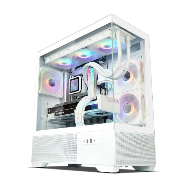 Кутия за компютър Zalman Chronix V2 A-RGB White, Middle Tower, 1x USB Type-C, 1x USB 3.0, 1x USB 2.0, 1x HD Audio, ATX / mATX / Mini-ITX