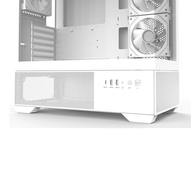 Кутия за компютър Zalman Chronix V2 A-RGB White, Middle Tower, 1x USB Type-C, 1x USB 3.0, 1x USB 2.0, 1x HD Audio, ATX / mATX / Mini-ITX