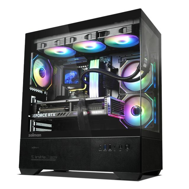 Кутия за компютър Zalman Chronix V2 A-RGB Black, Middle Tower, 1x USB Type-C, 1x USB 3.0, 1x USB 2.0, 1x HD Audio, ATX / mATX / Mini-ITX