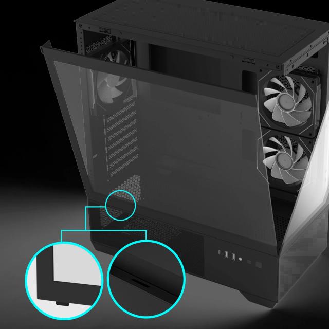 Кутия за компютър Zalman Chronix V2 A-RGB Black, Middle Tower, 1x USB Type-C, 1x USB 3.0, 1x USB 2.0, 1x HD Audio, ATX / mATX / Mini-ITX