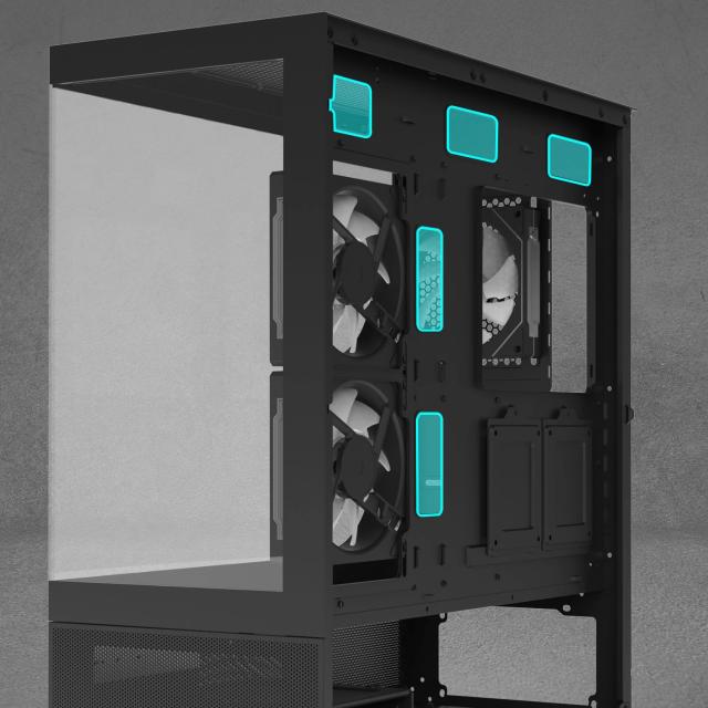 Кутия за компютър Zalman Chronix V2 A-RGB Black, Middle Tower, 1x USB Type-C, 1x USB 3.0, 1x USB 2.0, 1x HD Audio, ATX / mATX / Mini-ITX