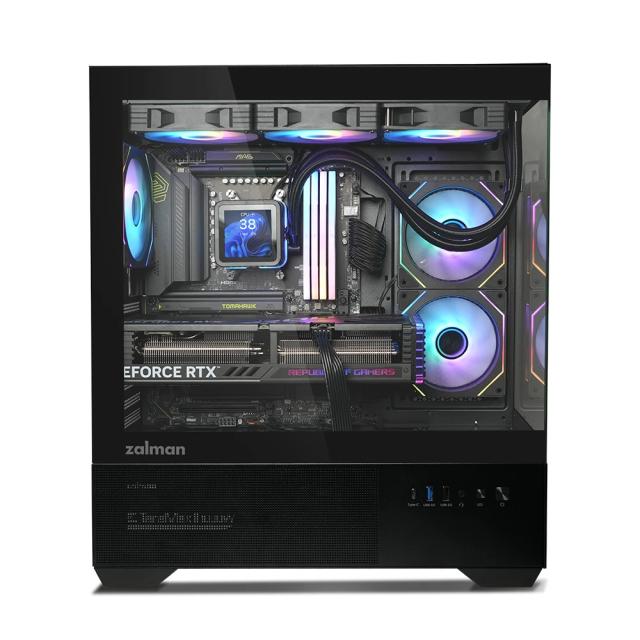 Кутия за компютър Zalman Chronix V2 A-RGB Black, Middle Tower, 1x USB Type-C, 1x USB 3.0, 1x USB 2.0, 1x HD Audio, ATX / mATX / Mini-ITX