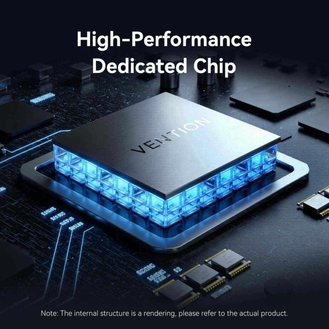 Мултипортов адаптер Vention TQZHB, 8K, LED Display - HDMI, USB 3.0 x 2, USB-C 3.2 Gen 1, PD100W,  LAN (1Gbps)