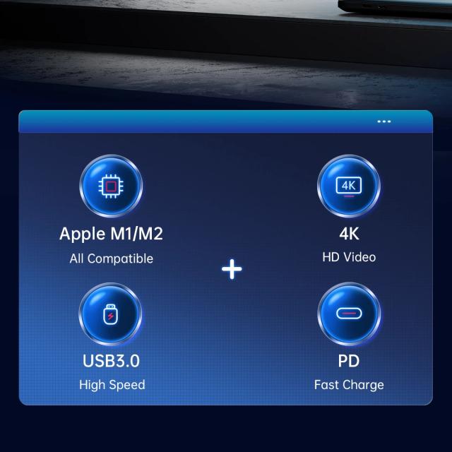 Мултипортов адаптер Orico PW11-6PCR-GY-EP, HDMI x 1, USB-C x 1, USB3.0 x 2, USB-C PD100W x 1, LAN x 1 (1Gbps)