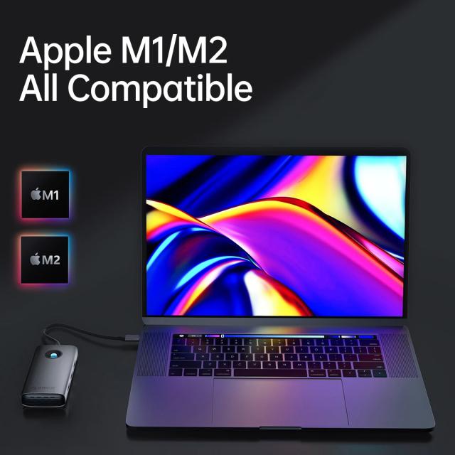 Мултипортов адаптер Orico PW11-6P-GY-EP, HDMI x 1, USB-C x 1, USB3.0 x 3, USB-C PD100W x 1