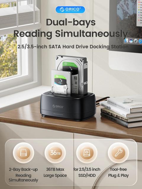 Докинг станция Orico HDD/SSD 2.5/3.5 USB-C/USB-A