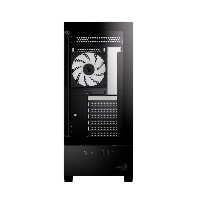 Кутия AeroCool P500D A-RGB Digital Display, Middle Tower, 1x USB Type-C, 1x USB 3.0, 1x USB 2.0, ATX / mATX / Mini-ITX