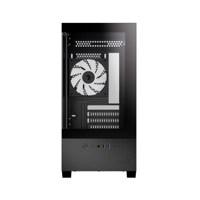 Кутия AeroCool P300D A-RGB Digital Display, Mini Tower, 1x USB Type-C, 1x USB 3.0, 1x USB 2.0, mATX / Mini-ITX