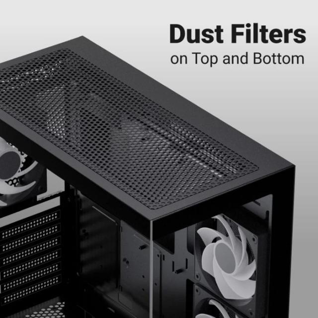 Кутия AeroCool P300D A-RGB Digital Display, Mini Tower, 1x USB Type-C, 1x USB 3.0, 1x USB 2.0, mATX / Mini-ITX