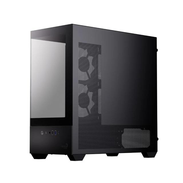 Кутия AeroCool P300D A-RGB Digital Display, Mini Tower, 1x USB Type-C, 1x USB 3.0, 1x USB 2.0, mATX / Mini-ITX