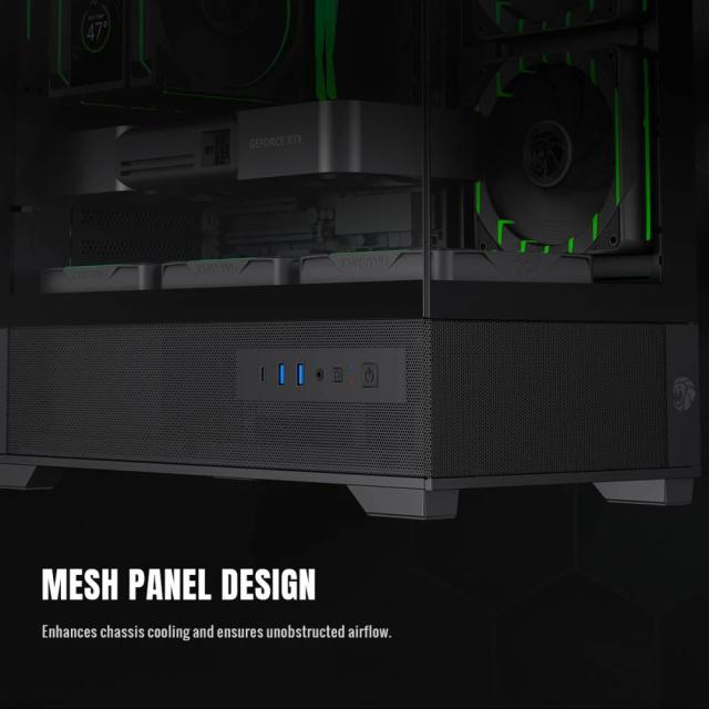 Кутия Gamemax Vista 2 MB, Mini Tower, 2x USB 3.2, 1x USB Type-C, mATX / Mini-ITX