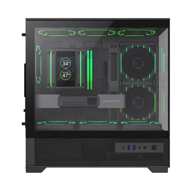 Кутия Gamemax Vista 2 MB, Mini Tower, 2x USB 3.2, 1x USB Type-C, mATX / Mini-ITX