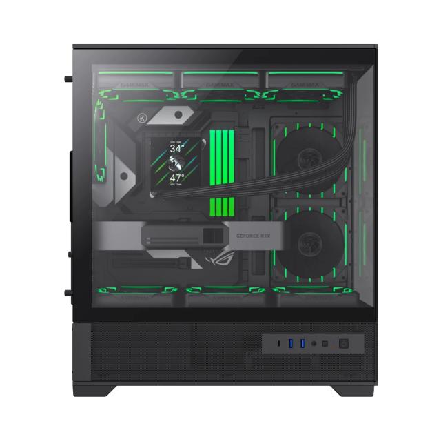 Кутия Gamemax Vista 2 AB, Middle Tower, 2x USB 3.2, 1x USB Type-C, EATX / ATX / mATX / Mini-ITX