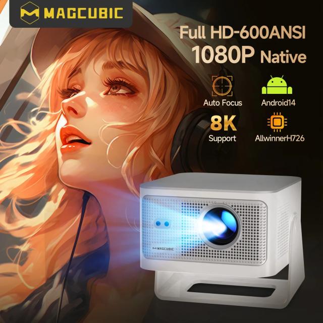 Мултимедиен проектор MagCubic Portable Multimedia Projector HY350MAX - 8K, Android 14, Wi-Fi 6, Bluetooth 5.4