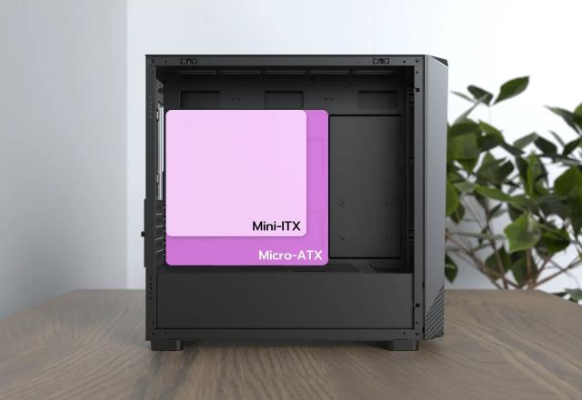 Кутия Montech X5M White A-RGB, Mini Tower, 1x USB Type-C, 1x USB 3.0, 1x USB 2.0, mATX / Mini-ITX