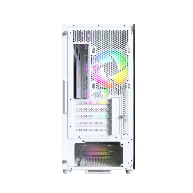 Кутия Montech X5M White A-RGB, Mini Tower, 1x USB Type-C, 1x USB 3.0, 1x USB 2.0, mATX / Mini-ITX