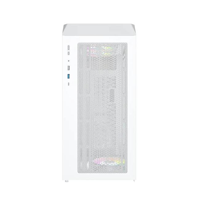 Кутия Montech X5M White A-RGB, Mini Tower, 1x USB Type-C, 1x USB 3.0, 1x USB 2.0, mATX / Mini-ITX