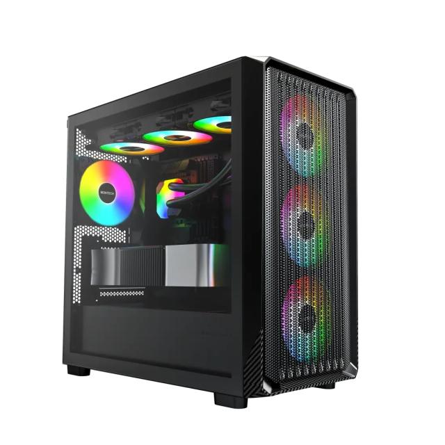 Кутия Montech X5M Black A-RGB, Mini Tower, 1x USB Type-C, 1x USB 3.0, 1x USB 2.0, mATX / Mini-ITX