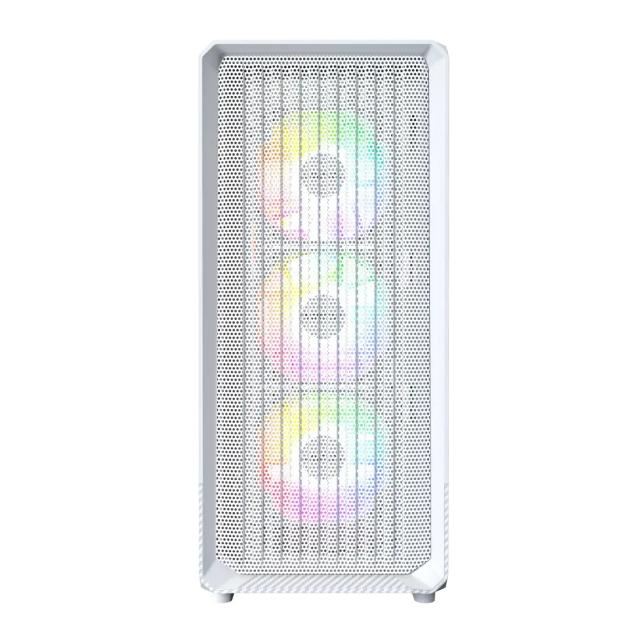 Кутия Montech X5 White A-RGB, Middle Tower, 1x USB Type-C, 1x USB 3.0, 1x USB 2.0, ATX / mATX / Mini-ITX