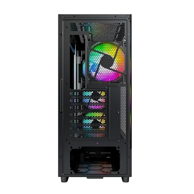 Кутия Montech X5 Black A-RGB, Middle Tower, 1x USB Type-C, 1x USB 3.0, 1x USB 2.0, ATX / mATX / Mini-ITX