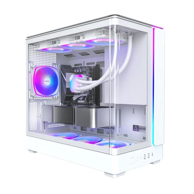 Кутия Montech KING 15 PRO White A-RGB, Mini Tower, 1x USB Type-C, 1x USB 3.0, 1x USB 2.0, mATX / Mini-ITX