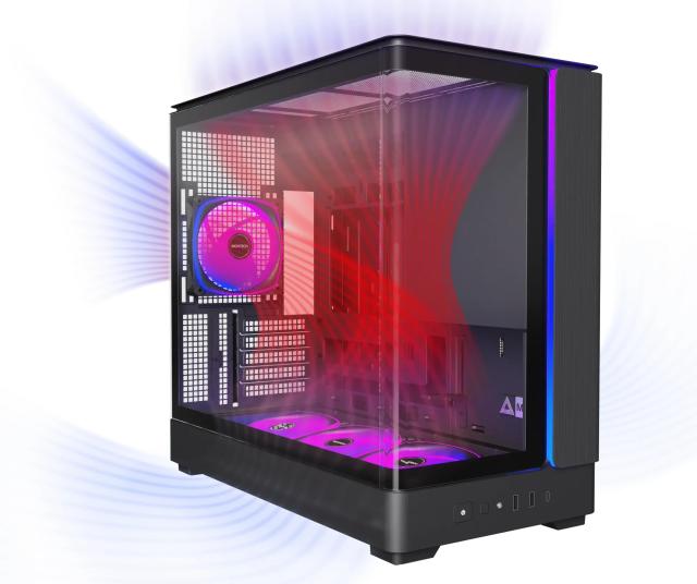 Кутия Montech KING 15 PRO White A-RGB, Mini Tower, 1x USB Type-C, 1x USB 3.0, 1x USB 2.0, mATX / Mini-ITX