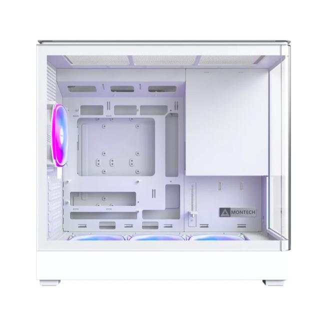 Кутия Montech KING 15 PRO White A-RGB, Mini Tower, 1x USB Type-C, 1x USB 3.0, 1x USB 2.0, mATX / Mini-ITX