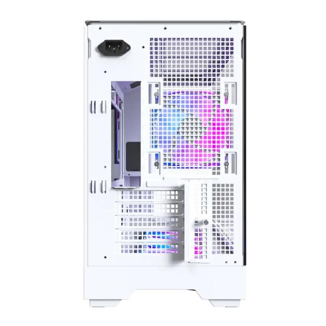 Кутия Montech KING 15 PRO White A-RGB, Mini Tower, 1x USB Type-C, 1x USB 3.0, 1x USB 2.0, mATX / Mini-ITX