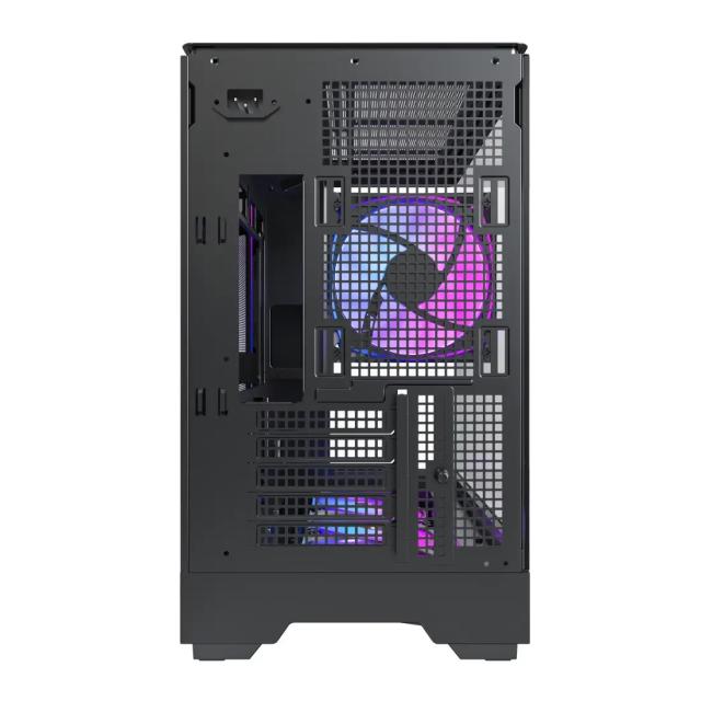 Кутия Montech KING 15 PRO Black A-RGB, Mini Tower, 1x USB Type-C, 1x USB 3.0, 1x USB 2.0, mATX / Mini-ITX