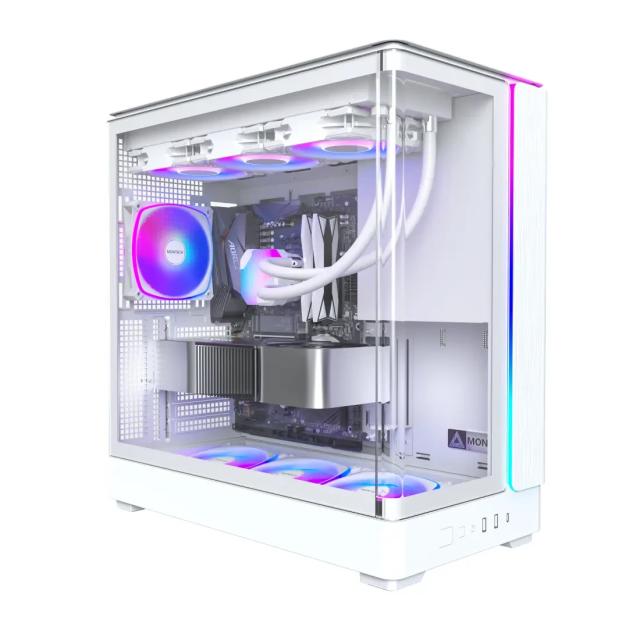 Кутия Montech KING 45 PRO White A-RGB, Middle Tower, 1x USB Type-C, 1x USB 3.0, ATX / mATX / Mini-ITX
