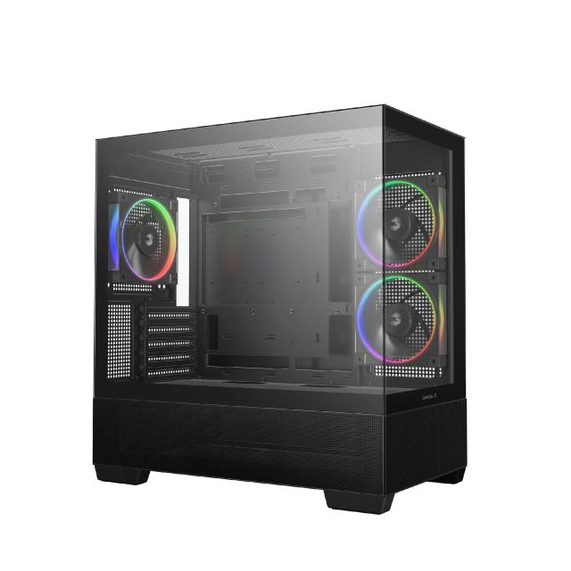 Кутия DeepCool CG380 3F Black ARGB, Mini Tower, 1x USB Type-C, 2x USB 3.0, mATX / Mini-ITX