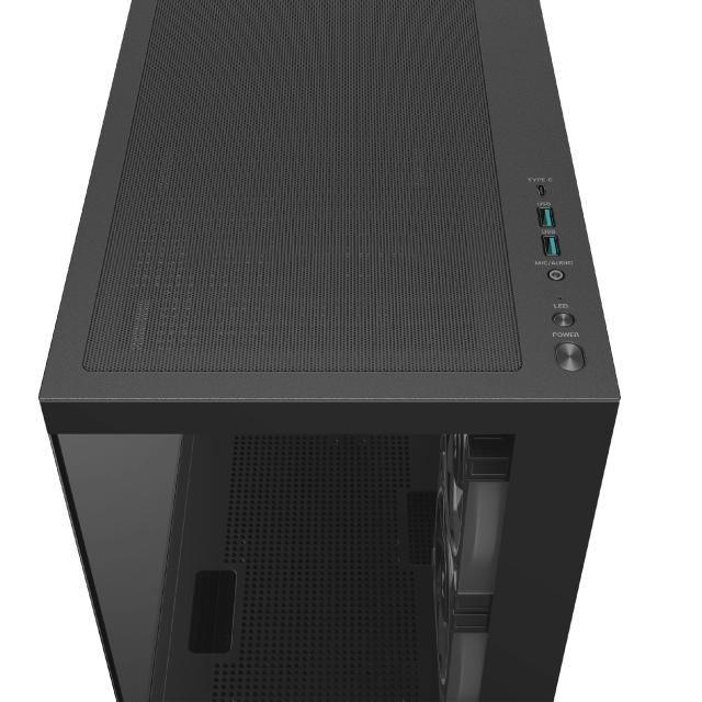 Кутия DeepCool CG380 3F Black ARGB, Mini Tower, 1x USB Type-C, 2x USB 3.0, mATX / Mini-ITX
