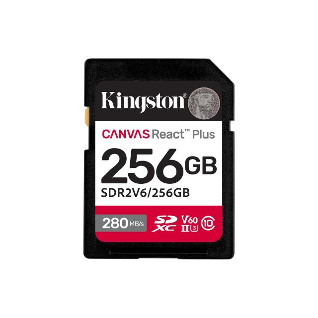 Карта памет Kingston Canvas React Plus 256GB, UHS-II Video Speed Class (V60)