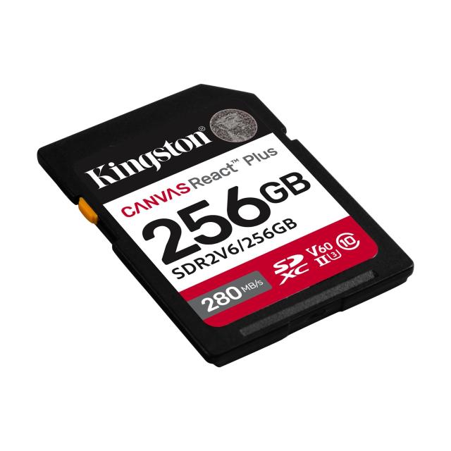 Карта памет Kingston Canvas React Plus 256GB, UHS-II Video Speed Class (V60)