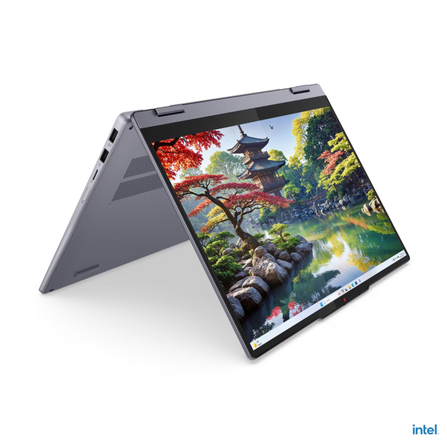 Лаптоп Lenovo IdeaPad 5 2-in-1 16IAL10, Intel Core Ultra 7 255U 20C (1.7 / 5.2 GHz, 12MB Cache), 16.0" (40.64 cm) WUXGA IPS Glossy Display, Touchscreen, Intel Graphics 4 Core, 16GB LPDDR5X, 1TB M.2 NVMe SSD, Windows 11 Home