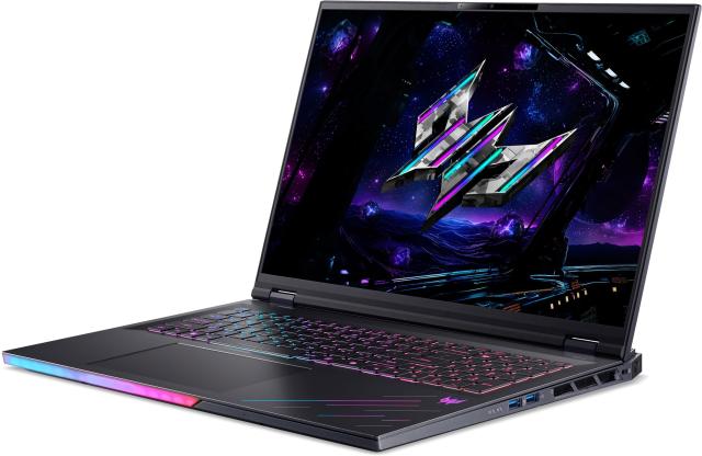 Лаптоп Acer Predator Helios 18 AI PH18-I71-96L6, Intel Core Ultra 9 290HX Plus 24C (1.80 / 5.50 GHz, 36MB Cache), 18.0" (45.72 cm) UHD+ IPS mini-LED Display, NVIDIA GeForce RTX5090 24GB GDDR7 DLSS 4, 192GB DDR5, 2TB M.2 NVMe SSD, Windows 11 Pro