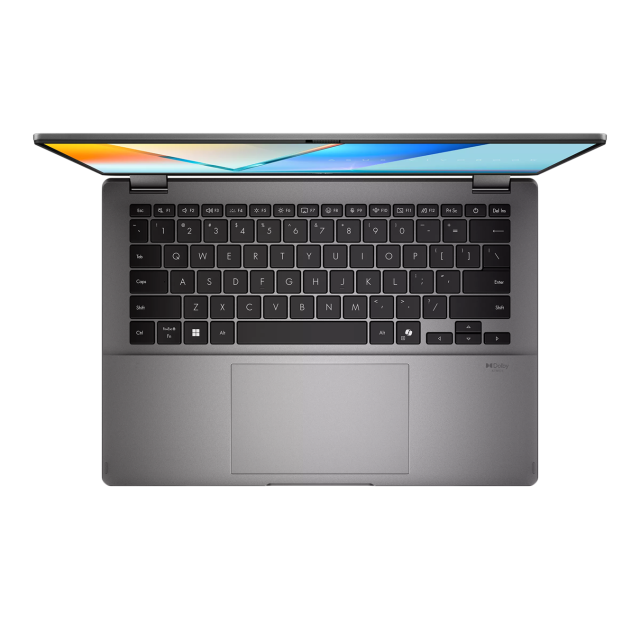 Лаптоп ASUS Vivobook 14 Flip TP3407SA-SG155W, Intel Core Ultra 7 258V 8C (2.2 / 4.8 GHz, 12MB Cache), 14.0" (35.56 cm) WUXGA OLED Display, Touch screen, Intel Arc 140V, 32GB LPDDR5X, 1TB M.2 NVMe SSD, Windows 11 Home